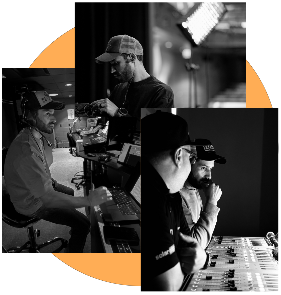 Josh Alicea working in a studio